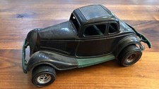 Durant Plastics 1934 Ford Victoria Car Black/Green - 11" Long - Made in USA