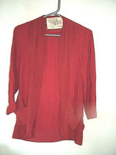 Rust Jacket 6 Kimchi Blue unlined, floaty, summer elegant, 3/4 sleeves vgc