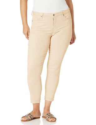 NYDJ Women's Size Plus AMI Skinny Ankle with Cuff Jean, Marigold, 22W