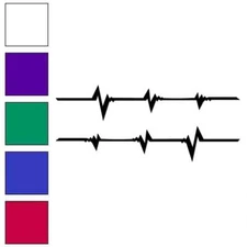 Two Pinstripe Heartbeat ECG, Vinyl Decal Sticker, Multiple Colors & Sizes #7429