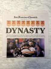 SF GIANTS DYNASTY WORLD SERIES CHRONICLE NEWSPAPER 10/30/2014 Great condition