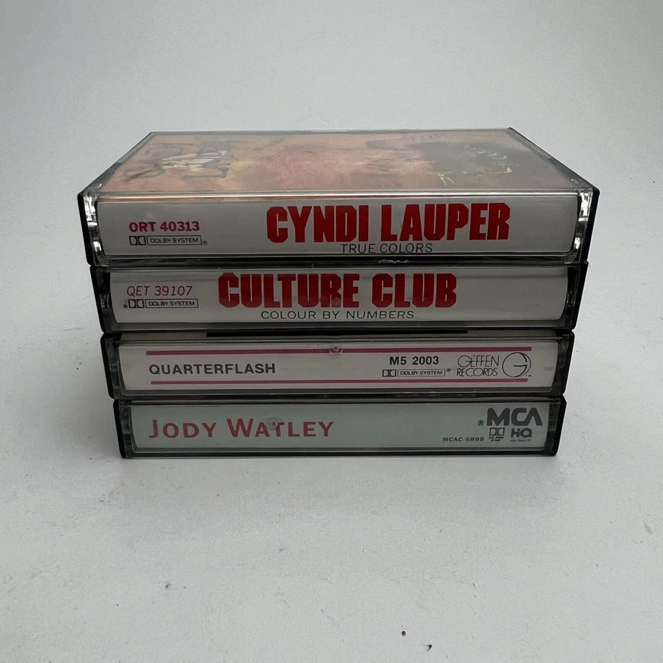 Lot of 4 Vintage 1980's Rock Music Cassette Culture Club Cyndi Lauper Jody - Image 2 of 4