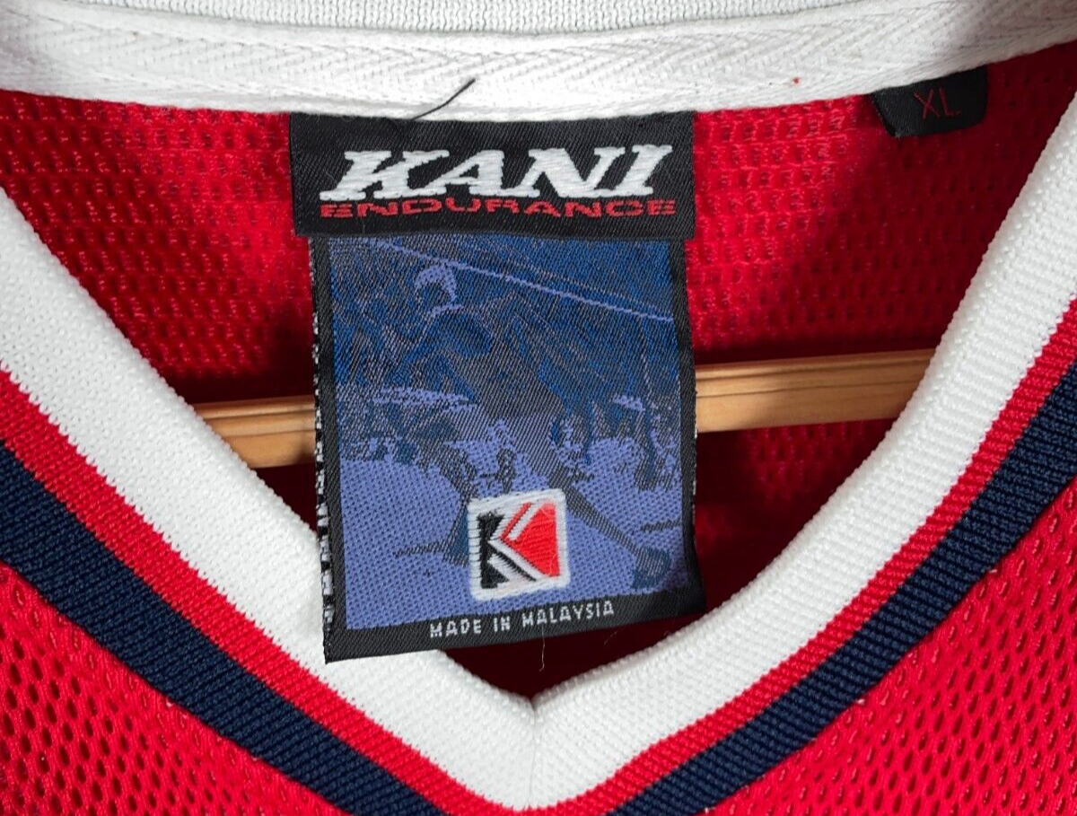 KARL KANI　ホッケー　フットボール　シャツ　ＸＬ　00's VTG Karl Kani Football Jersey Adult XL Red Dark Blue Sewn