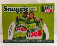 Retro Mountain Dew Snuggie Super-Soft Fleece Blanket w/Sleeves-71"x54"-NIB-