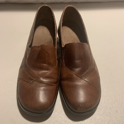 Clarks Womens Loafer Brown Size 7.5 M Comfort Slip On Shoes [I4]