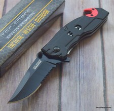 TACFORCE 7.5 INCH FD SPRING ASSISTED TACTICAL RESCUE KNIFE WITH POCKET CLIP
