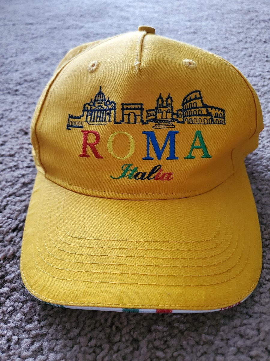 Roma Italia Hat Baseball Cap Yellow Adjustable Italy