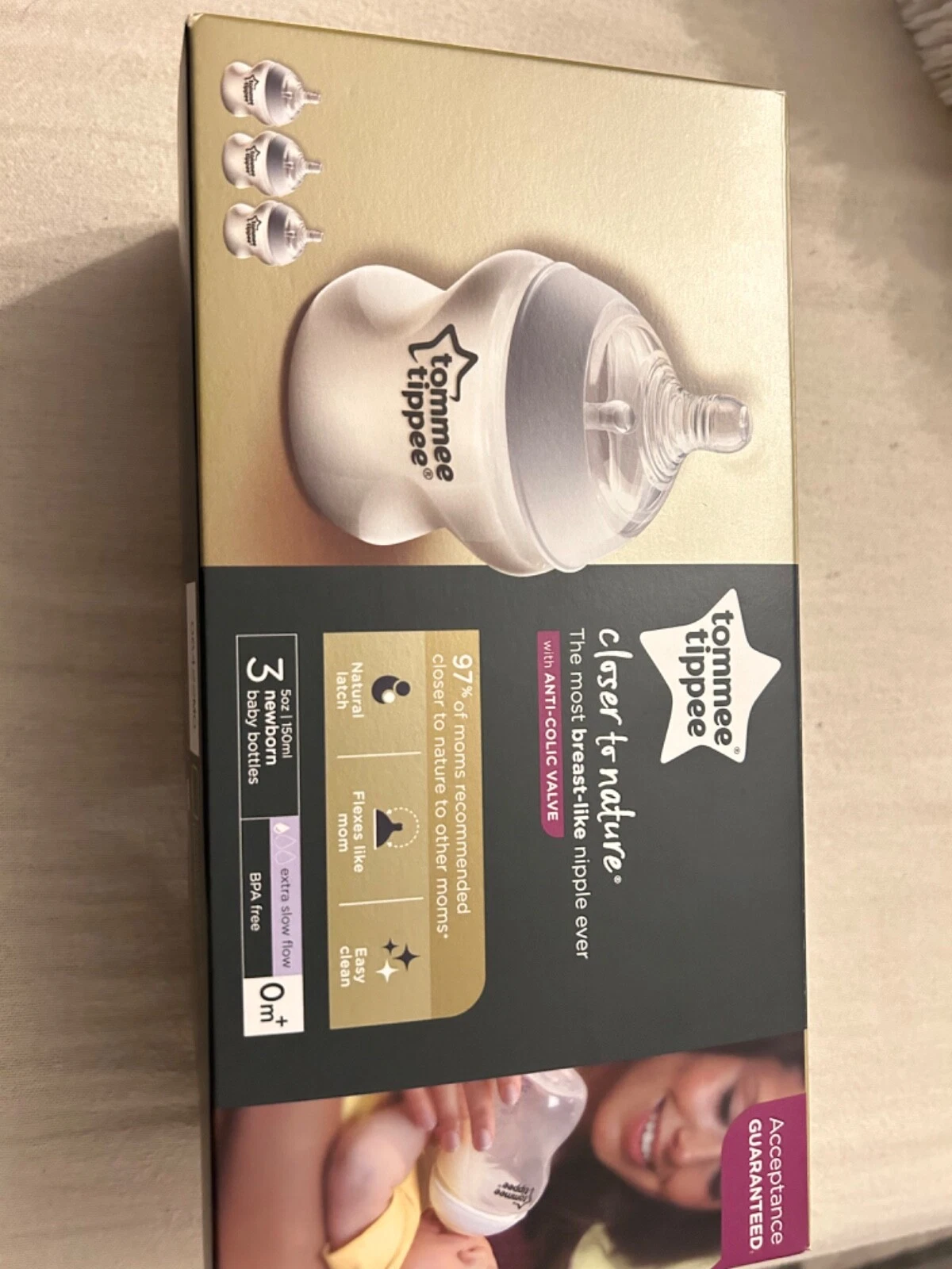 Tommee Tippee Closer To Nature Baby Bottles Slow Flow Breast-Like Nipple