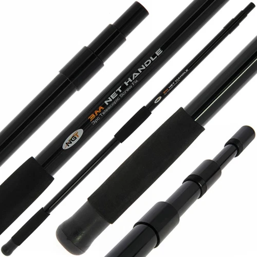 NEW NGT 3M 10FT LANDING NET HANDLE TELESCOPIC CARP COARSE FISHING TACKLE SCREW