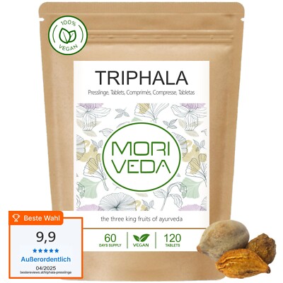 Triphala Tabletten I Amla Haritaki Bibhitaki I höchste Bioverfügbarkeit I 120Stk