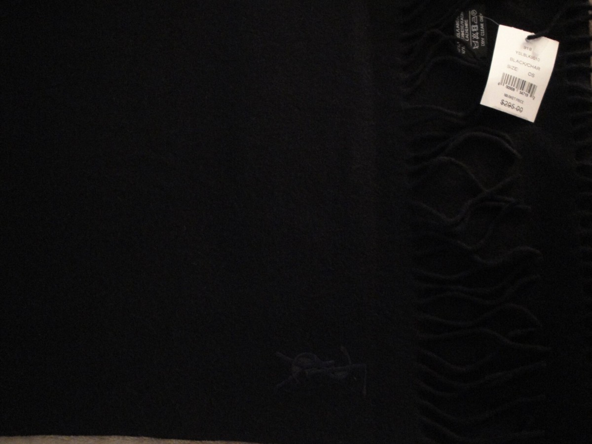 Yves Saint Laurent Wool & Caсhemire BLACK SCARF New | eBay