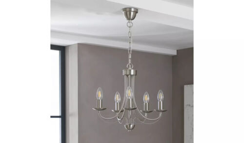 Argos Home Twirl 5 Light Twist Chandelier - Brushed Chrome