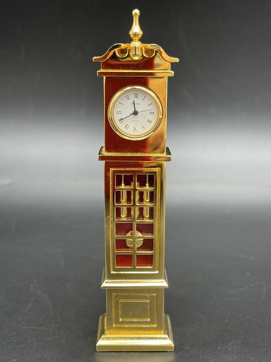 Bulova 1988 Brass Miniature Grandfather Clock B0552 | eBay