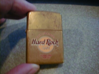 USED AS IS HARD ROCK CAFE 2004 BRASS UYENO EKI TOKYO ZIPPO TIGHT HAS WEAR WORKS