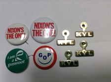 Lot of Vintage Assorted Political Buttons Pins -Nixon - GOP - Republican - Kyl