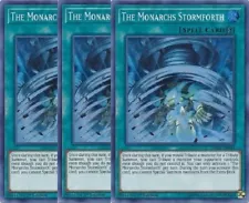 Yugioh The Monarchs Stormforth x 3 - 1st Edition Super Rare NM - Free Holo Card
