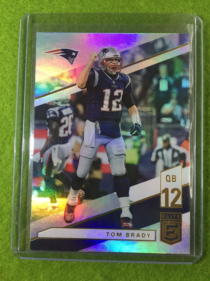 TOM BRADY PRIZM REFRACTOR CARD JERSEY #12 PATRIOTS  2019 Panini Donruss Elite - Image 4 of 4