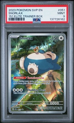 2023 POKEMON SVP EN-SV BLACK STAR PROMO 151 ELITE TRAINER BOX #051 SNORLAX PSA 9