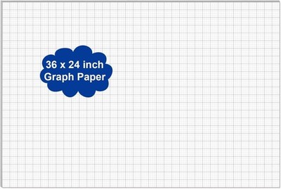 Graph Paper Pad - 24'' x 36'' Large Graph Paper, 25 Sheets/50 Pages, 4''x4''