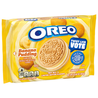 OREO Banana Pudding Sandwich Cookies, Limited Edition, 10.68 oz