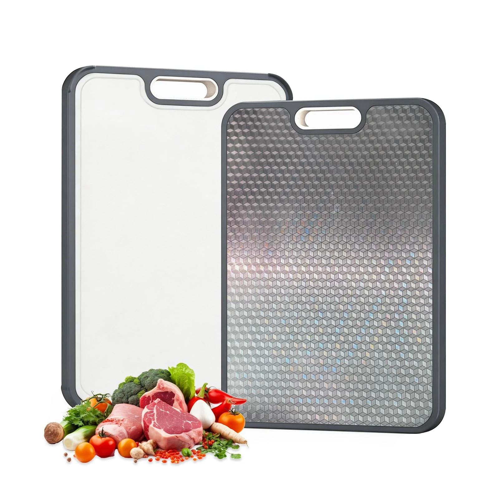 Titanium Cutting Board for Kitchen, 2-in-1 Cutting Board Double Sided Food Gr...