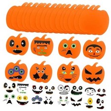 Taocco 32 PCS Halloween Foam Pumpkin Craft Kit and Pumpkin Stickers for