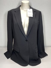 Theory Womens Staple Blazer in Admiral Crepe Black Size 6 Slim-Fitting Smooth