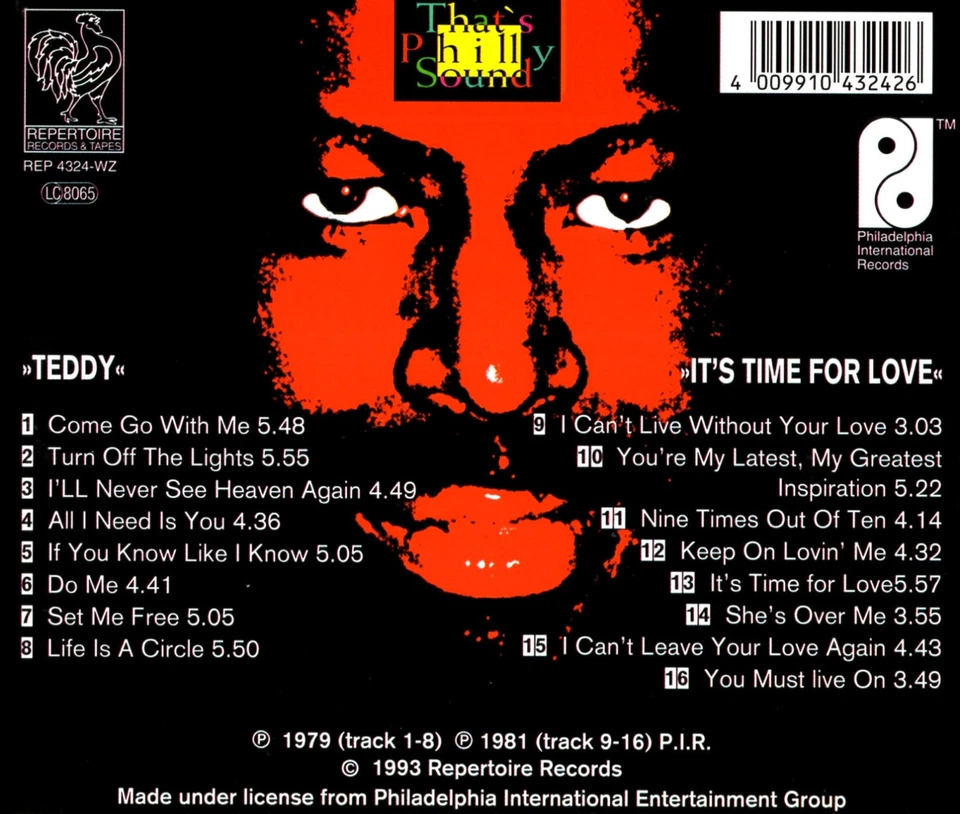 Teddy Pendergrass – Teddy & It's Time For Love (Two In One CD Repertoire) 1993 - Bild 2 von 2