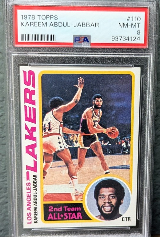 PSA 8 1978 Topps  HOF Great Kareem Abdul Jabbar 