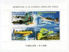 CHILE 2001 Air Force Aircraft Easter Island Isla de Pascua souvenir sheet MNH