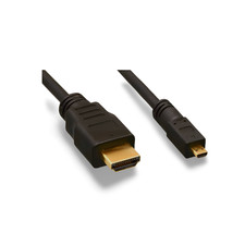 6ft HDMI Micro Type D Male to HDMI Type A Male Cable - Black