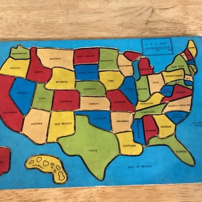 1984 House Of Lloyd U S A Map Tray Puzzle Vintage