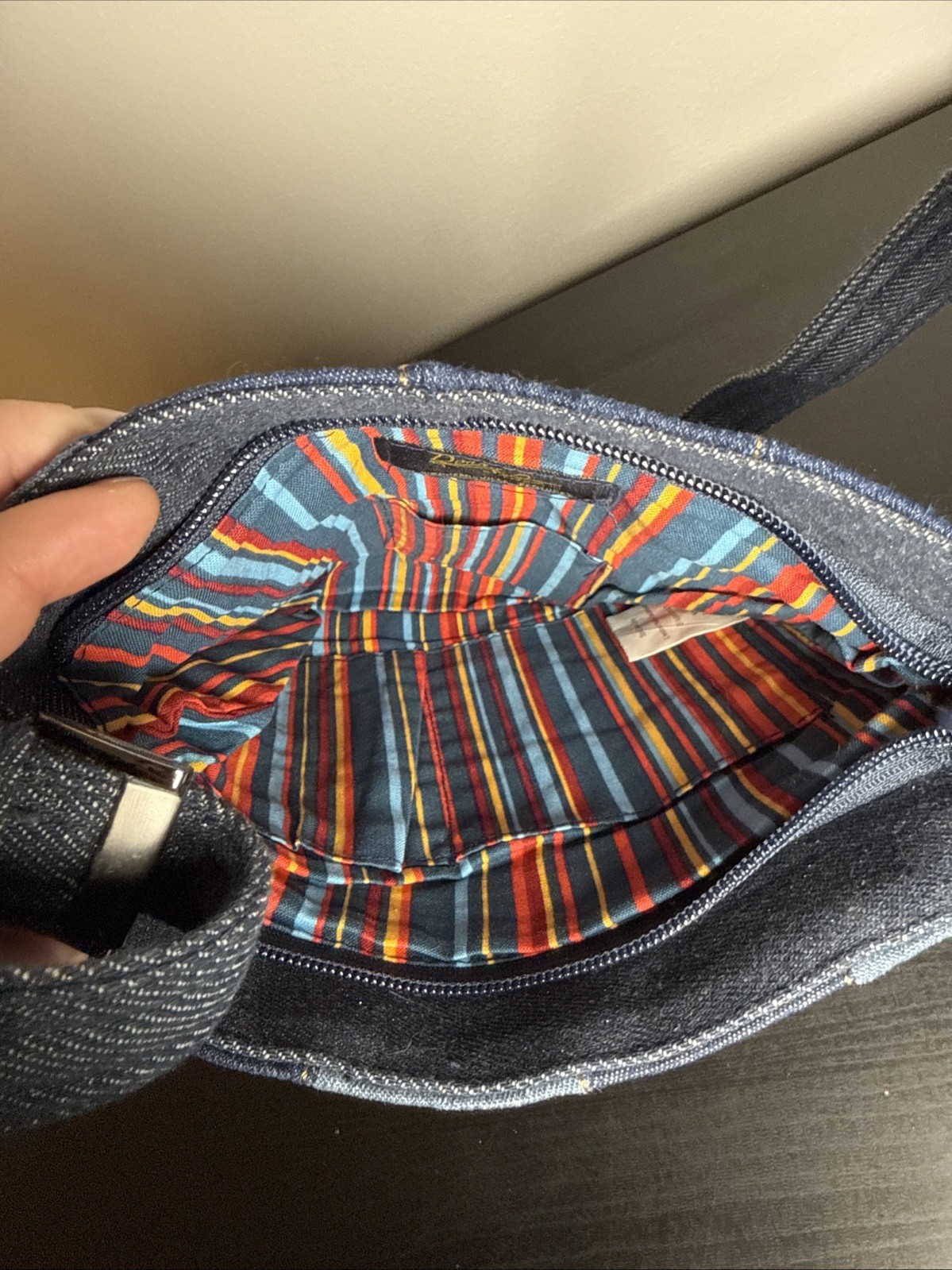 Donna Sharp Denim Patchwork Handbag Shoulder Purse - image 6