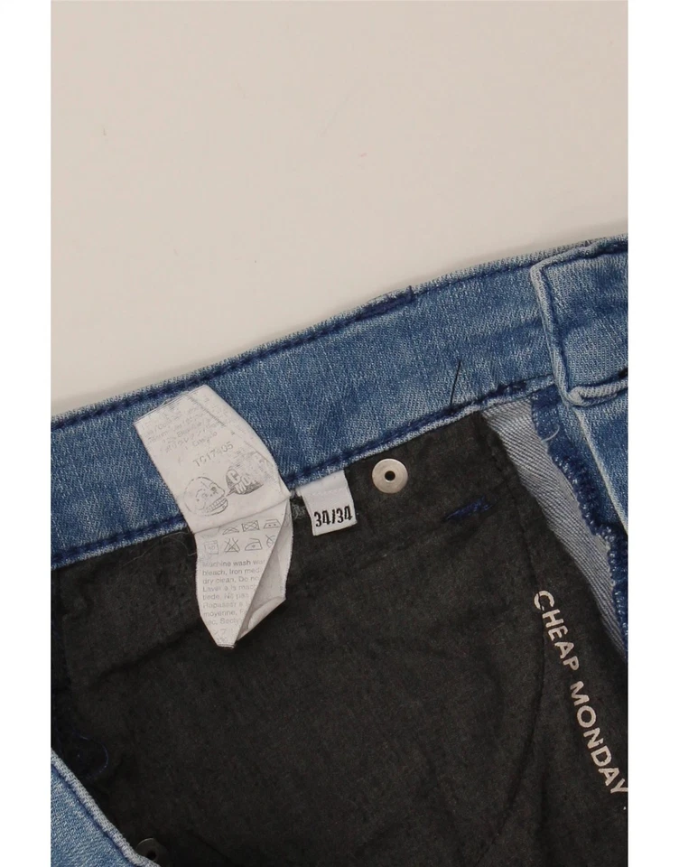 Pantalones cortos de mezclilla para hombre CHEAP MONDAY W34 grandes azules CO03 Foto 3 de 3