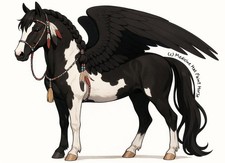 Black Paint Horse Unicorn Pegasus Alicorn Sticker By Caitlin Soergel
