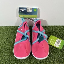 Speedo Water Shoes Swim Girl's Size Large 9-10 Pink Blue Summer Pool