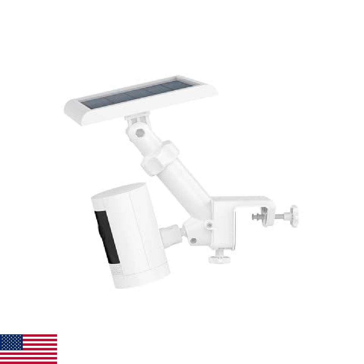 Ring Gutter Mount for Cameras and Solar Panels - White