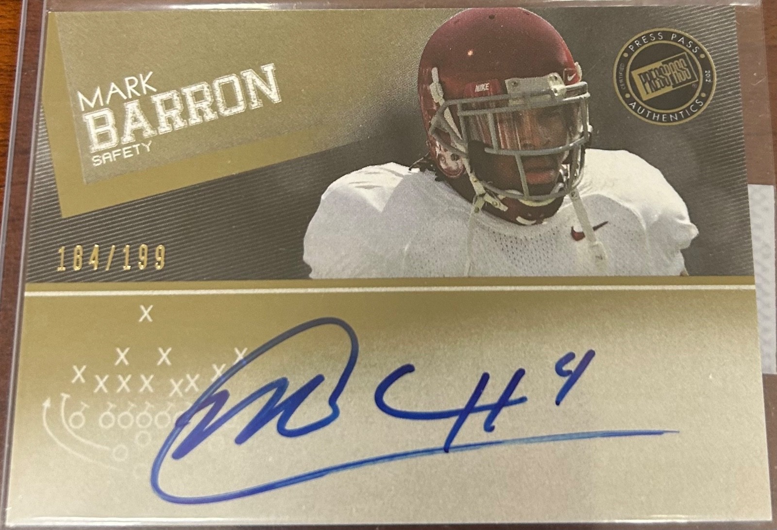 Mark Barron Press Pass Showcase #MB Gold-Autograph