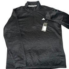 Adidas Men's 1/4 Zip Pullover Sweatshirt Black Size XL Long Sleeve NWT