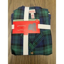 Wondershop NWT Men s M Plaid 2 Piece Pajama Set Green Navy
