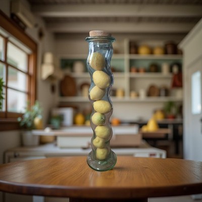 SVE Italy 23'' H Twisted Glass Floor Vase With Lemons