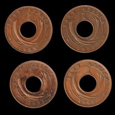 EAST AFRICA CENTS 1935-1962  4 DATES, ALL 3 MONARCHS & 2 MINTS — FREE SHIPPING