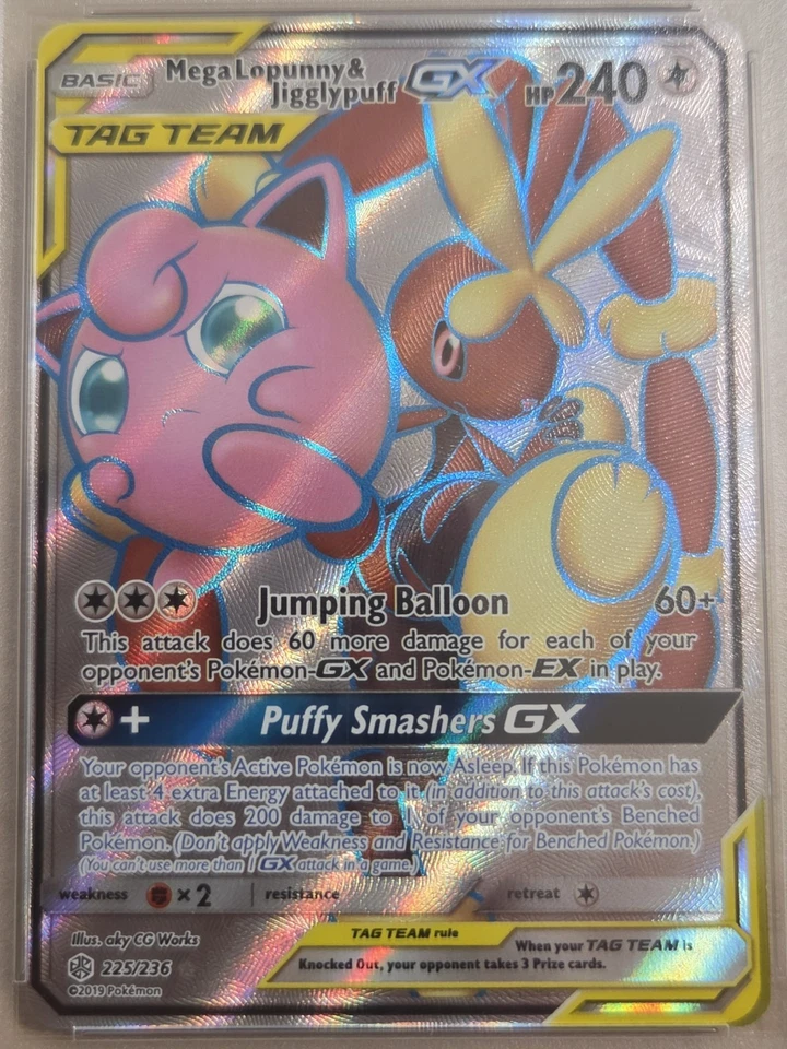 Mega Lopunny & Jigglypuff GX 225/236 Cosmic Eclipse PSA 8 Sun & Moon - Image 4 of 4