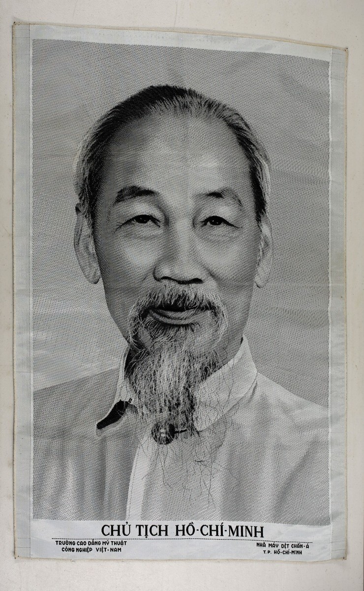 Vintage Ho Chi Minh Fabric Poster Wall Hanging Vietnam Tapestry 33