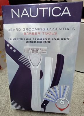NAUTICA, BEARD GROOMING ESSENTIALS SET, 9-PACK, BARBER TOOLS FOR DAILY USE, NEW