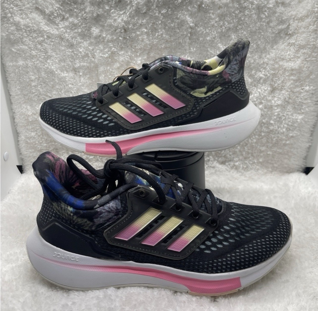 Adidas Womens EQ21 Run Pink Black Sz 6 GX7320 Running Shoes