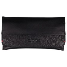 Zippo Drehertasche/Tabakbeutel, Nappaleder, Reißverschluss, schwarz
