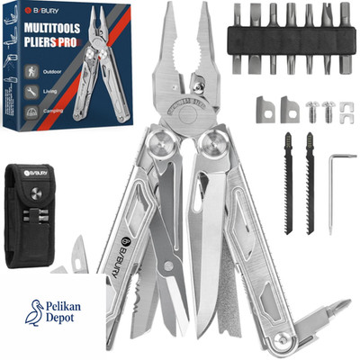 BIBURY Multitool Faltbare Zange 32 Funktionen Edelstahl Nyl