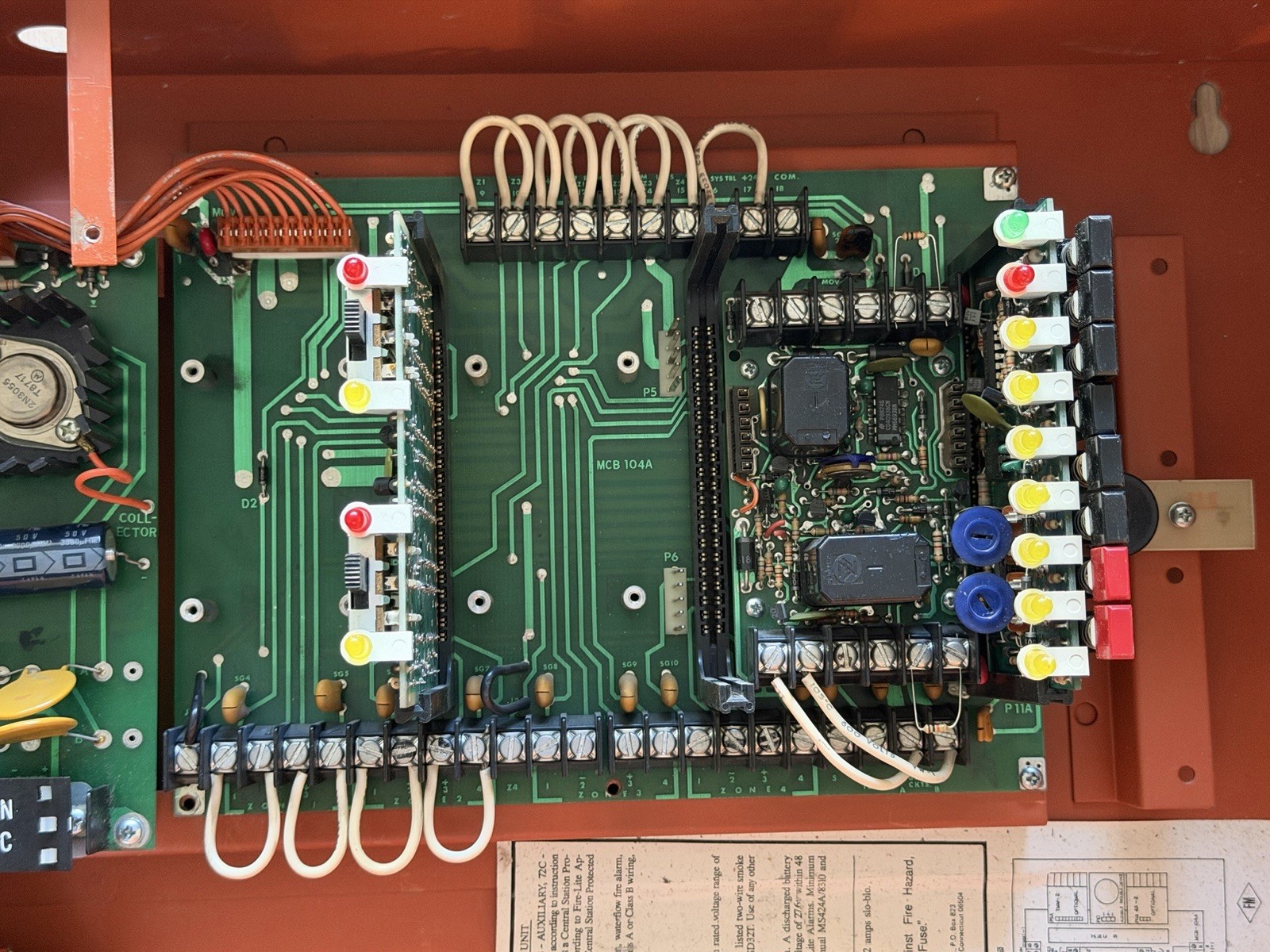 Vintage Fire-Lite Miniscan 424A Fire Alarm Control Panel USED, READ DESCRIPTION