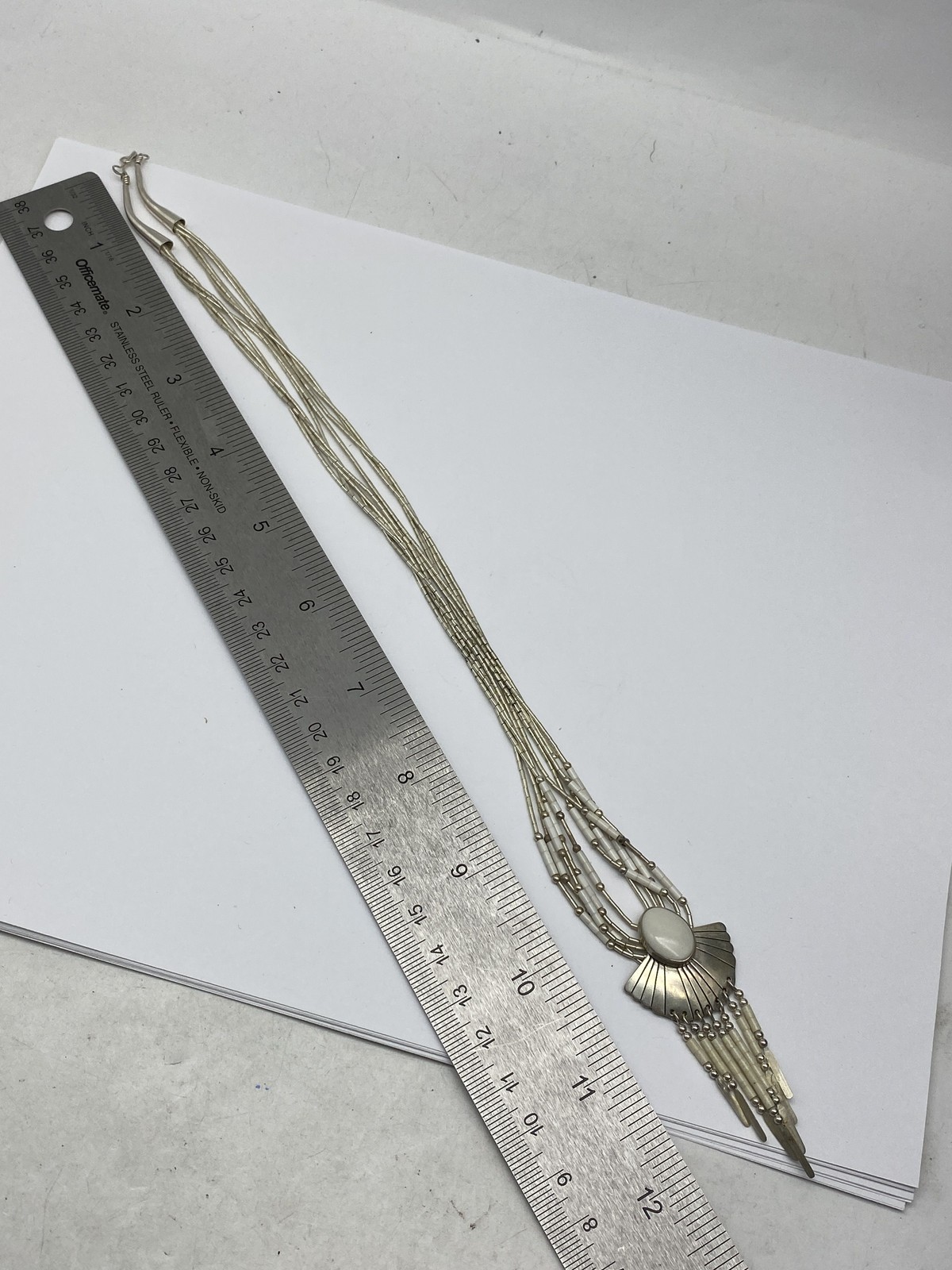 Sterling Silver White Gemstone Native American St… - image 9